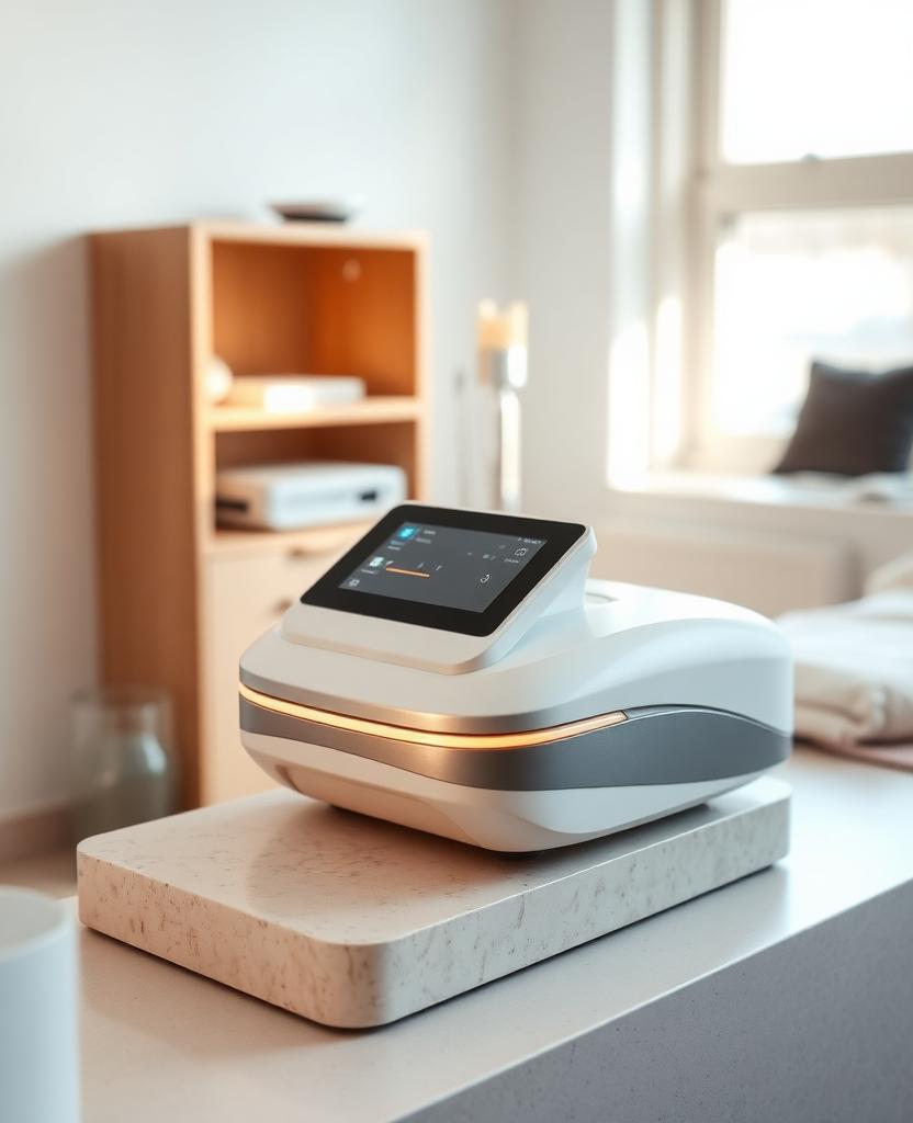 Harmony XL Pro laser platform with handpieces arranged in a softly lit Ridgeline aesthetics room.