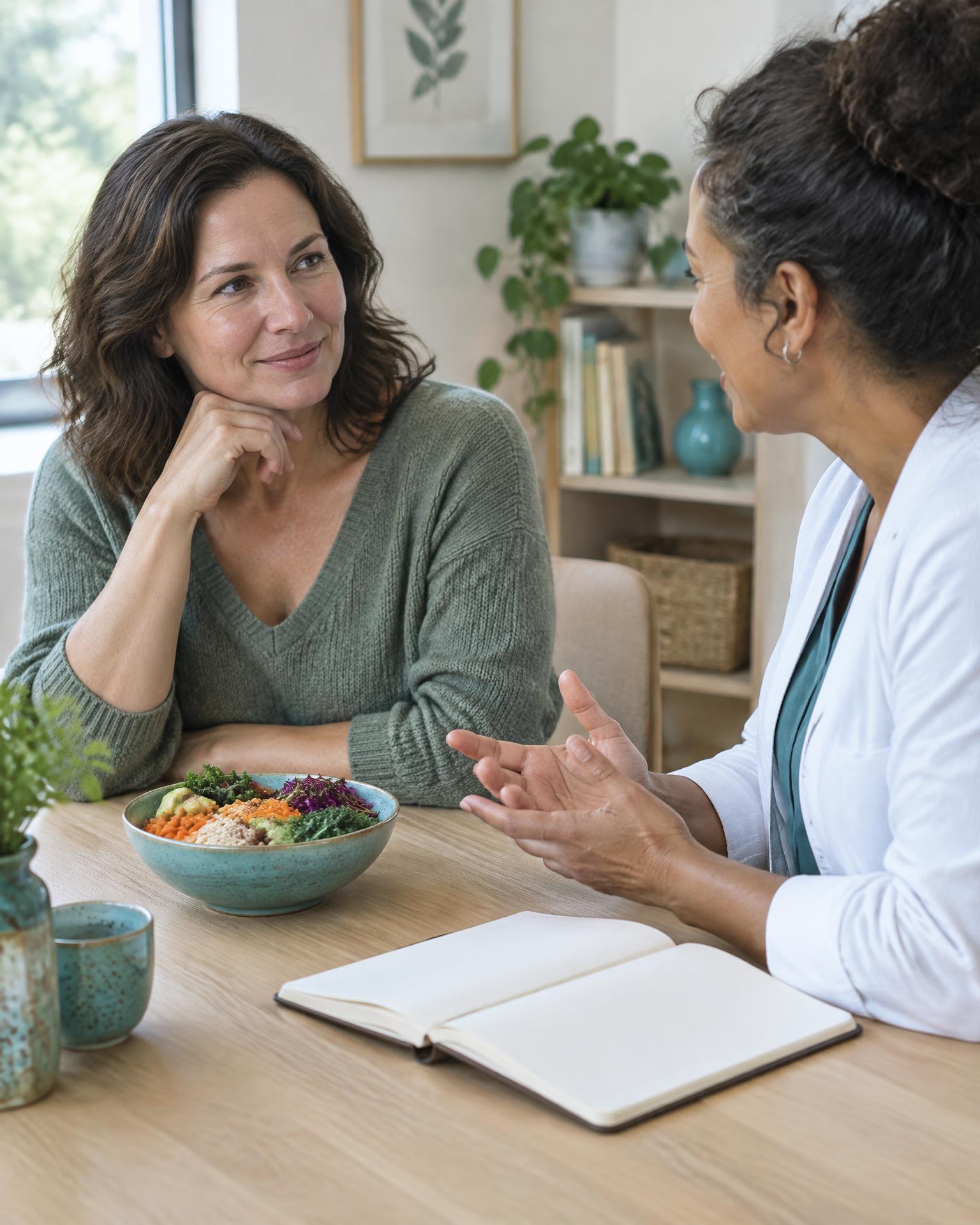 A patient discussing personalized nutrition goals with a Ridgeline professional.