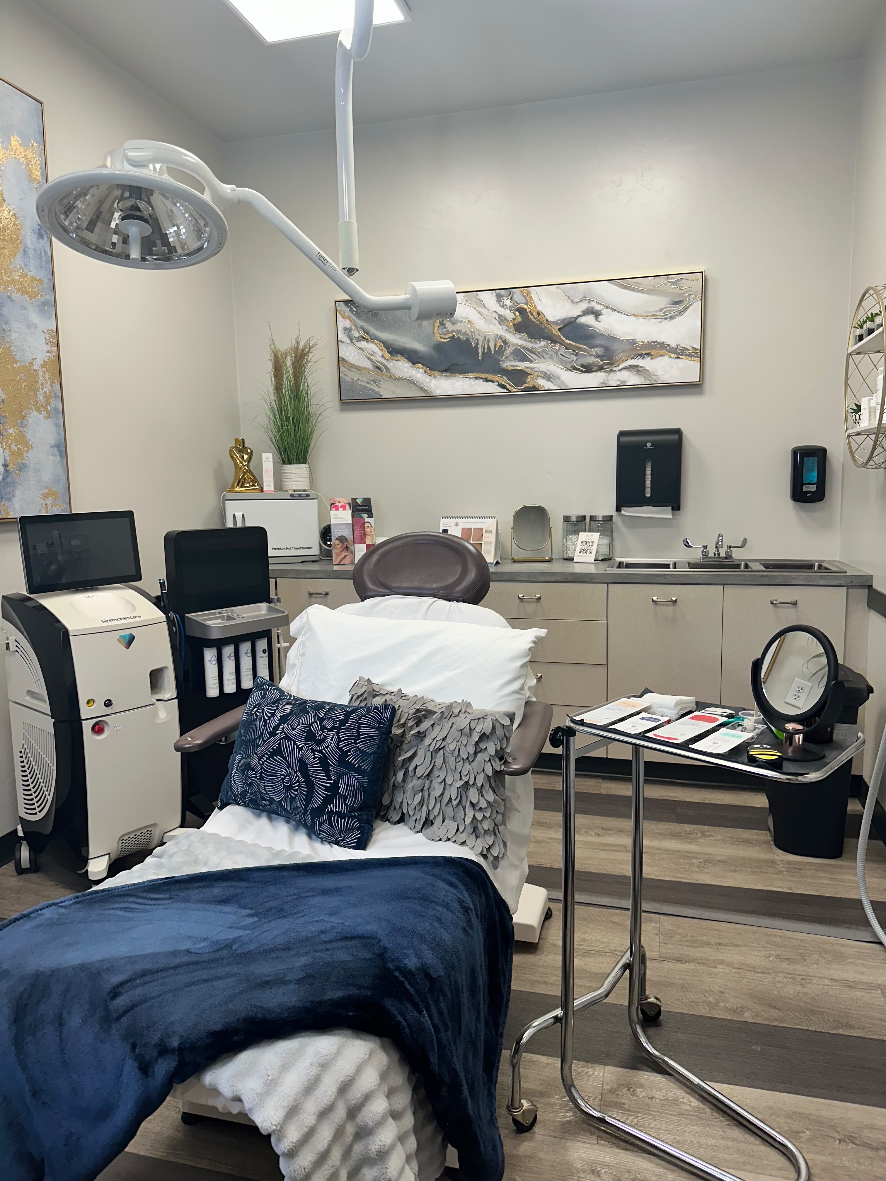 Treatment room prepared for a client appointment.